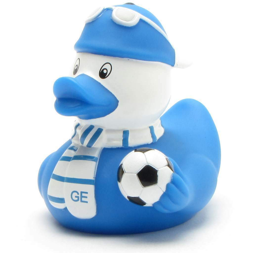 Kaczka kąpielowa Fan piłki nożnej Gelsenkirchen niebiesko-biała piskliwa kaczka piskliwa kaczka