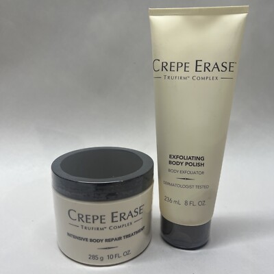 Crepe Erase Intensive BODY REPAIR TREATMENT Exfoliating Polish Anti Aging Set