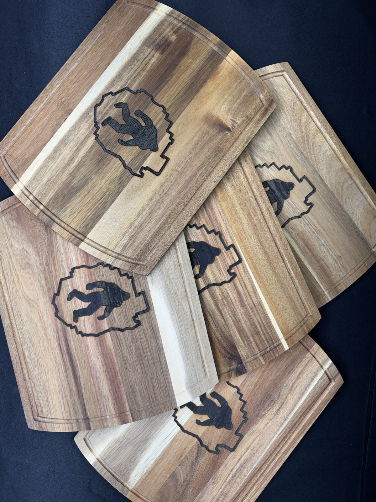 Adirondack Bigfoot laser  logo - Wood cutting board 13-1/2”x10-1/2”x1/4”