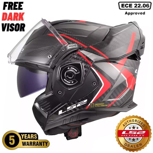 LS2 FF901 ADVANT X CARBON FIBRE MODULAR FLIP FRONT FULL FACE MOTORCYCLE HELMET - Picture 4 of 62