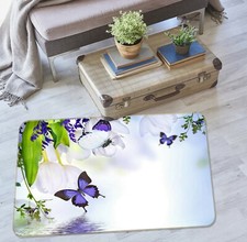 3D Purple Butterfly O3136 Animal Non Slip Rug Mat Elegant Photo Carpet Fay