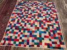 Vintage Quilt 76" X 62" Flannel & Velour Small Cotton Squares Light Weight Cozy  — photo 1