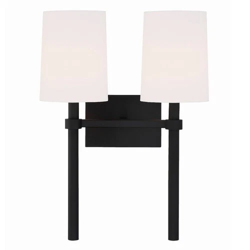 Crystorama Bromley 18 1/4"H Black Forged 2-Light Wall Sconce - Picture 2 of 9