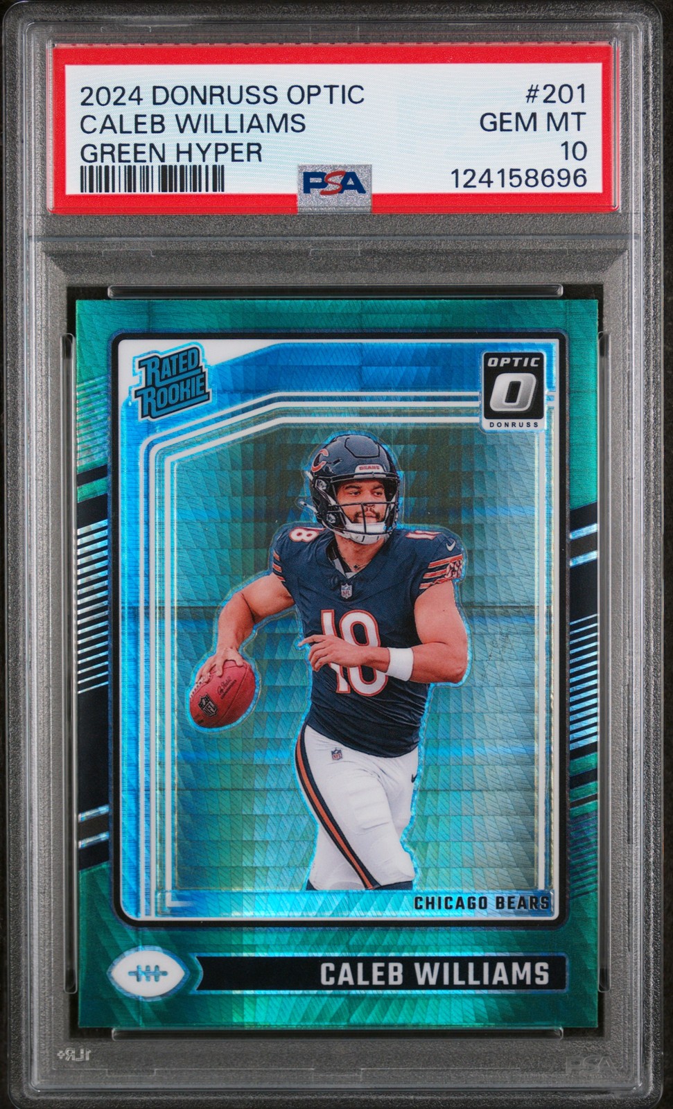 2024 Donruss Optic Green Hyper Caleb Williams #201 PSA 10