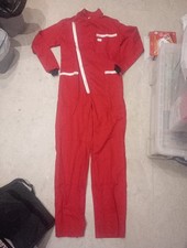 Jon Tailorite Vintage Motorcycle Racing Garage Mechanic Overall Red Jumpsuit 38'