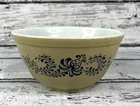 Vintage Pyrex Homestead #402 Mixing 1.5 Qt Nesting Bowl Blue & Tan Speckled