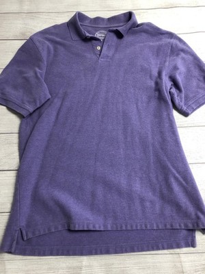 Consensus Polo Shirt Mens Medium Purple Solid 100% Cotton Tagless Knit Top