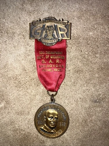 GAR Delegate Morton 59TH ENCAMPMENT MEDAL CHEBOYGAN WIS 1925