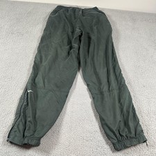 Nike Track Pants Mens Medium Green Lined Elastic Waist Zip Ankle Joggers Running