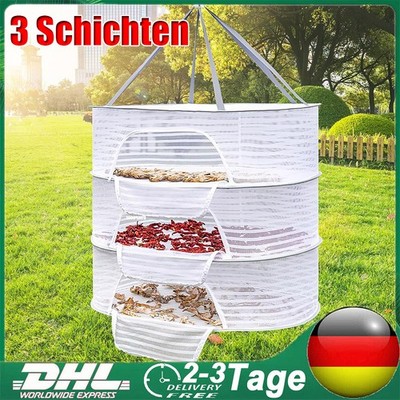 3 Fach Trockennetz Fisch Trocknungsnetz Kräutertrockner Hängetrockner Drynet.