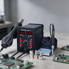 2IN1 750W Digital Soldering Iron Station Hot Air Gun  Rework Station UK Welding