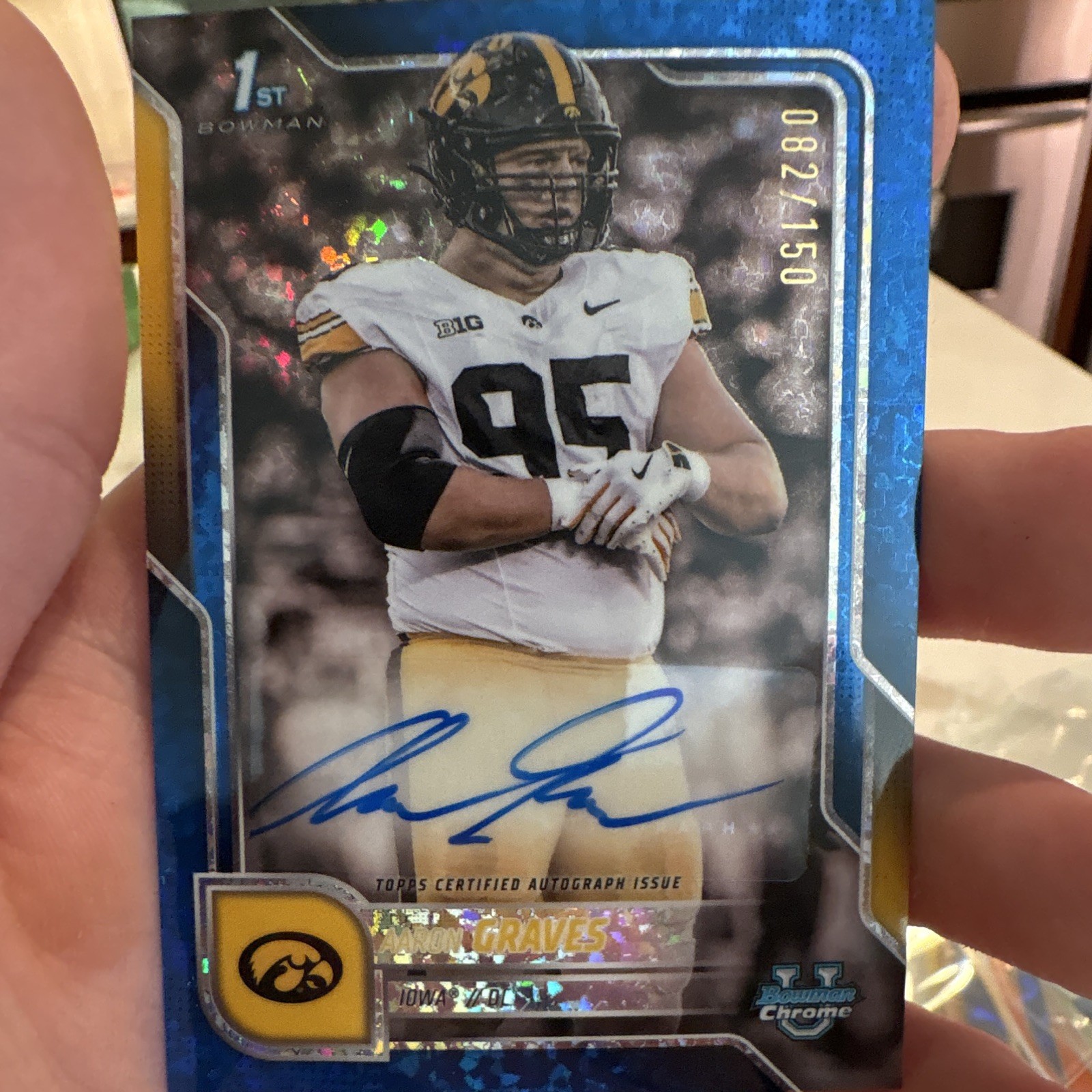 2025 Topps Bowman U Chrome Aaron Graves Mini Diamonds Auto BCA-AG /150