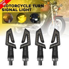 Amber LED Turn Signals Blinker Lights 4X For Motorcycle Cruiser Bobber Chopper