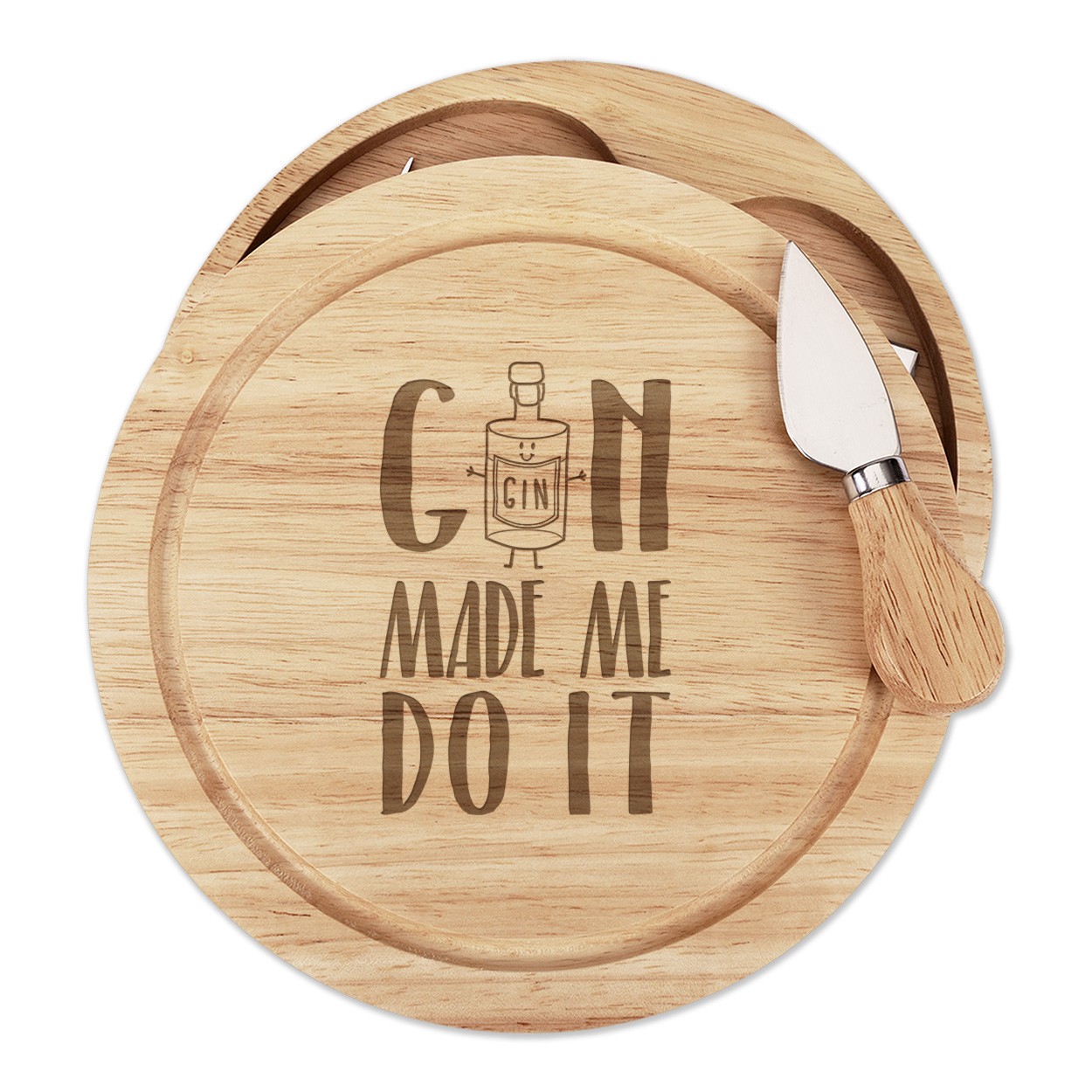 Gin Made Me Do It Cheese Board Knife Set Funny Joke