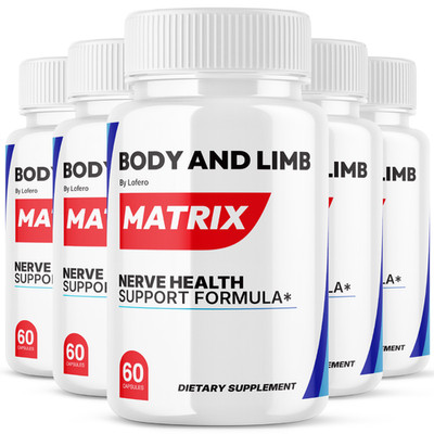 (5 Pack) Body and Limb Matrix Capsules For Nerve Neuropathy Pill Support (300ct)