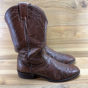 Vintage Nocona Cowboy Boots Men’s Size 10 AA Bullhide Brown Handmade In The USA Mens Vintage Nocona Brown Bullhide / Leather Cowboy Boots  main image 4