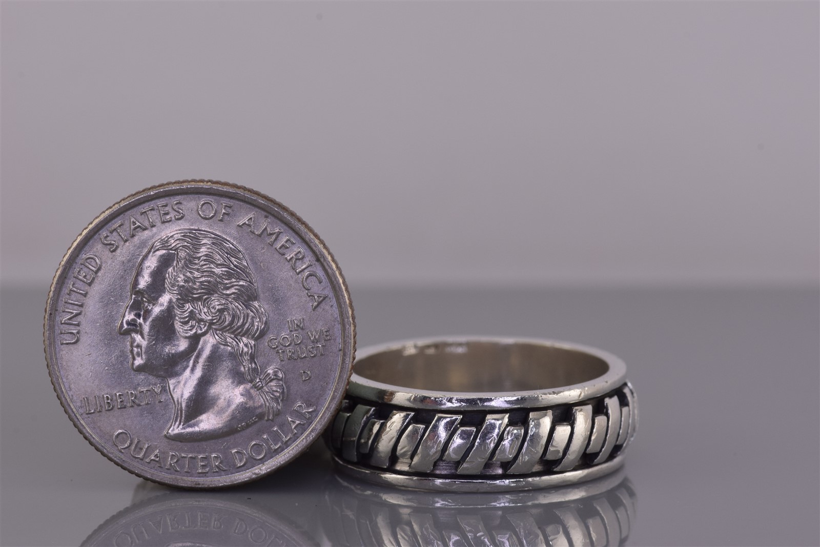 Sterling Silver 8mm Rounded Patterned Eternity Ba… - image 8