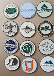 STUNNING 12 x 1" CLUB BALL MARKERS HIGH QUALITY EXCELLENT COND RARE MARKERS