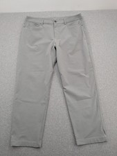 Lululemon Pants Mens 36x27 Gray ABC Classic Fit Warpstreme 5 Pocket LM5AQHS HEM