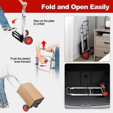 Foldable Hand Truck Heavy Duty Sack Barrow W/Telescopic Handle All-Terrain