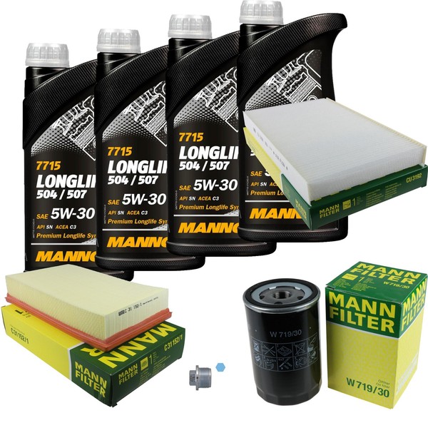 Mann Inspektionspaket 4L Mannol Longlife 5W-30 FüR Audi A6 2.6 2.3 2.0 100-image