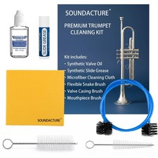 Complete Trumpet Cleaning Kit with Valve Oil, Brushes, Grease  Cloth