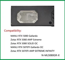 Granzon GPU Block for Manli RTX 5080 Gallardo, Zotac RTX5080 SOLID / AMP Extreme