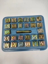 Vintage Craftool Co Leather Tooling 3/4" metal  Log Alphabet Stamp Set (27)