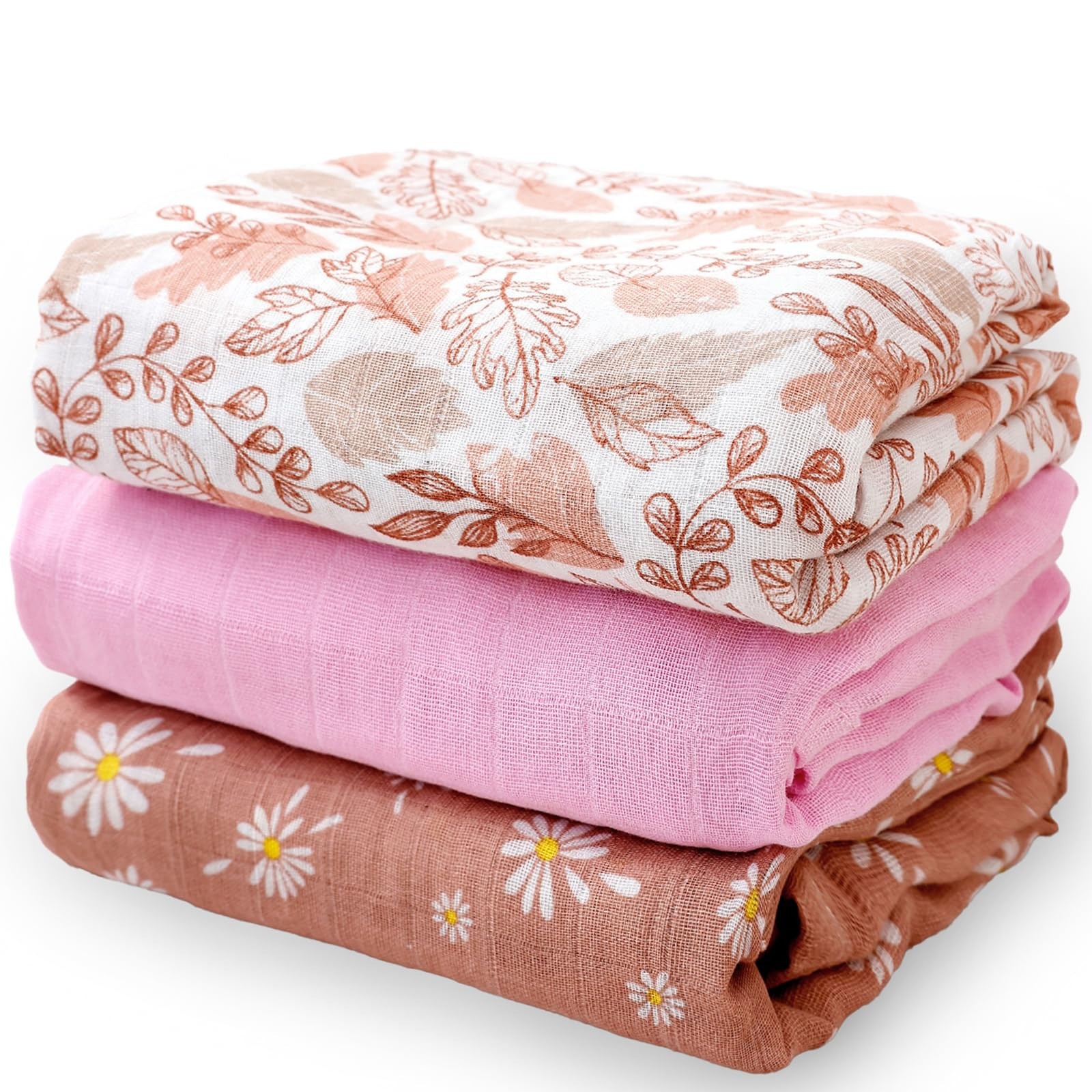 3 Set Muslin Swaddle Blankets,Essential Baby&Newborn Swaddling,Perfect for Bo...