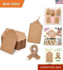 Brand New Gift Tags with Strings, Kraft Paper, Brown, Rectangular, 1.7 x 2.8 ...