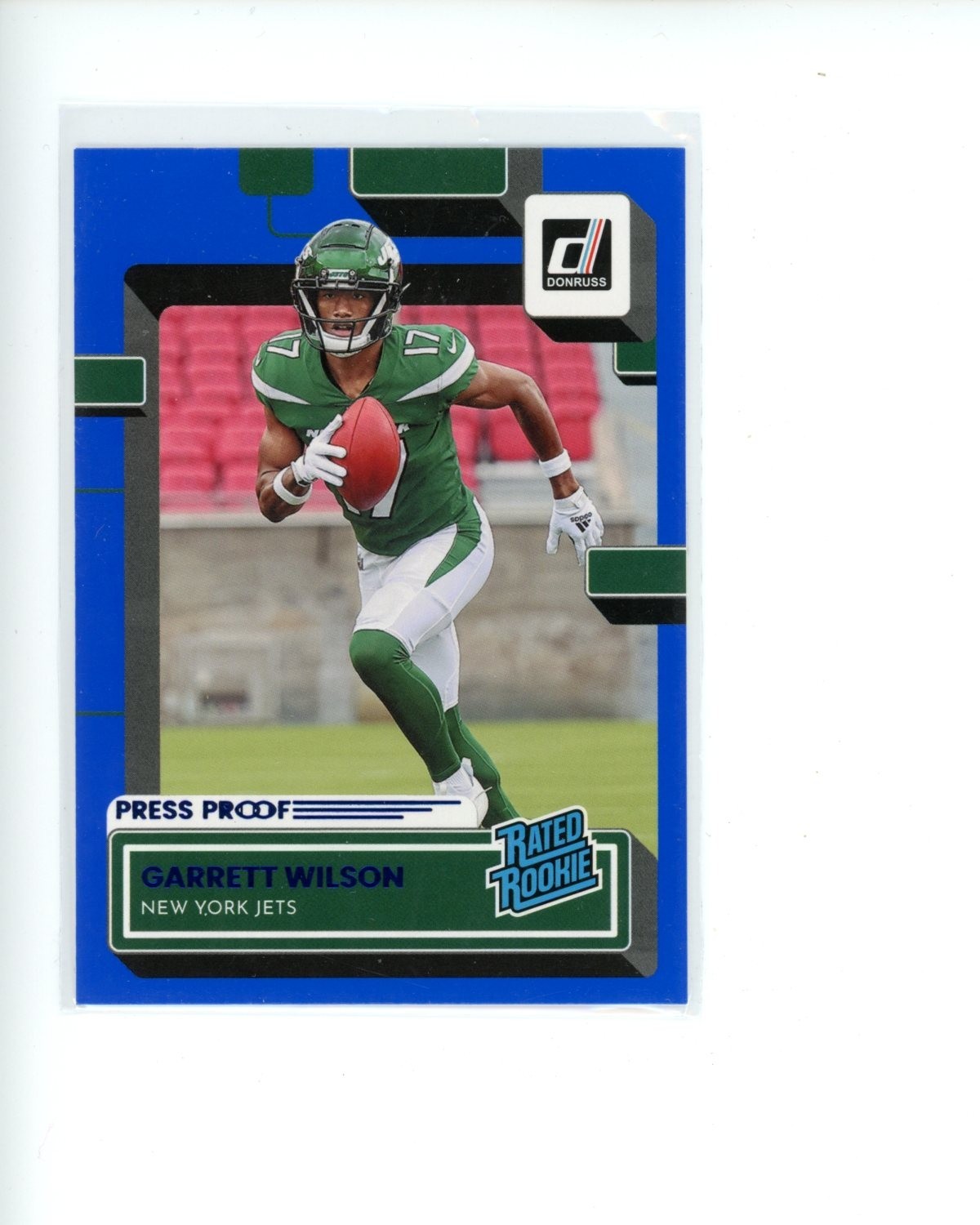 2022 Panini Donruss Press Proof Blue #306 Garrett Wilson Rated Rookie RC RR