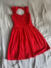 Red Heart cut out Back Dress