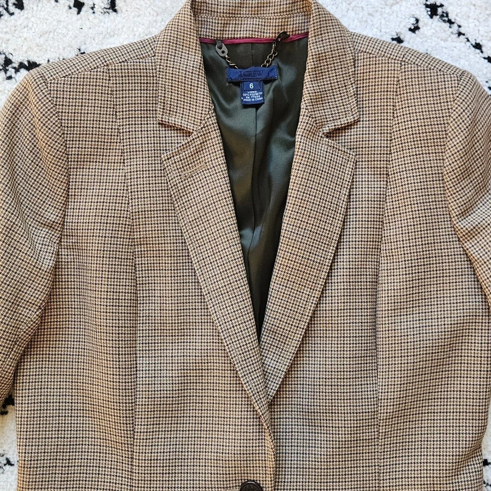 Vintage J. Blazer escolar Crew para mujer 100 % lana a cuadros talla 6 J.Crew Foto 4 de 4