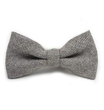 Ruth Boaz Men's Wool Blend Bow Tie Herringbone Grey