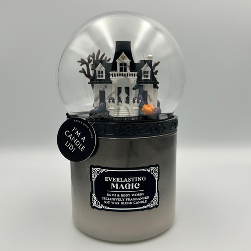 Bath & Body Works Everlasting Magic 3 Wick Candle Haunted House Globe Halloween