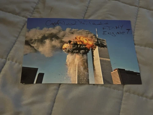 DENNIS TARDIO Signed 4x6 Photo FDNY 9/11 FIREFIGHTER TWIN TOWERS AUTOGRAPH