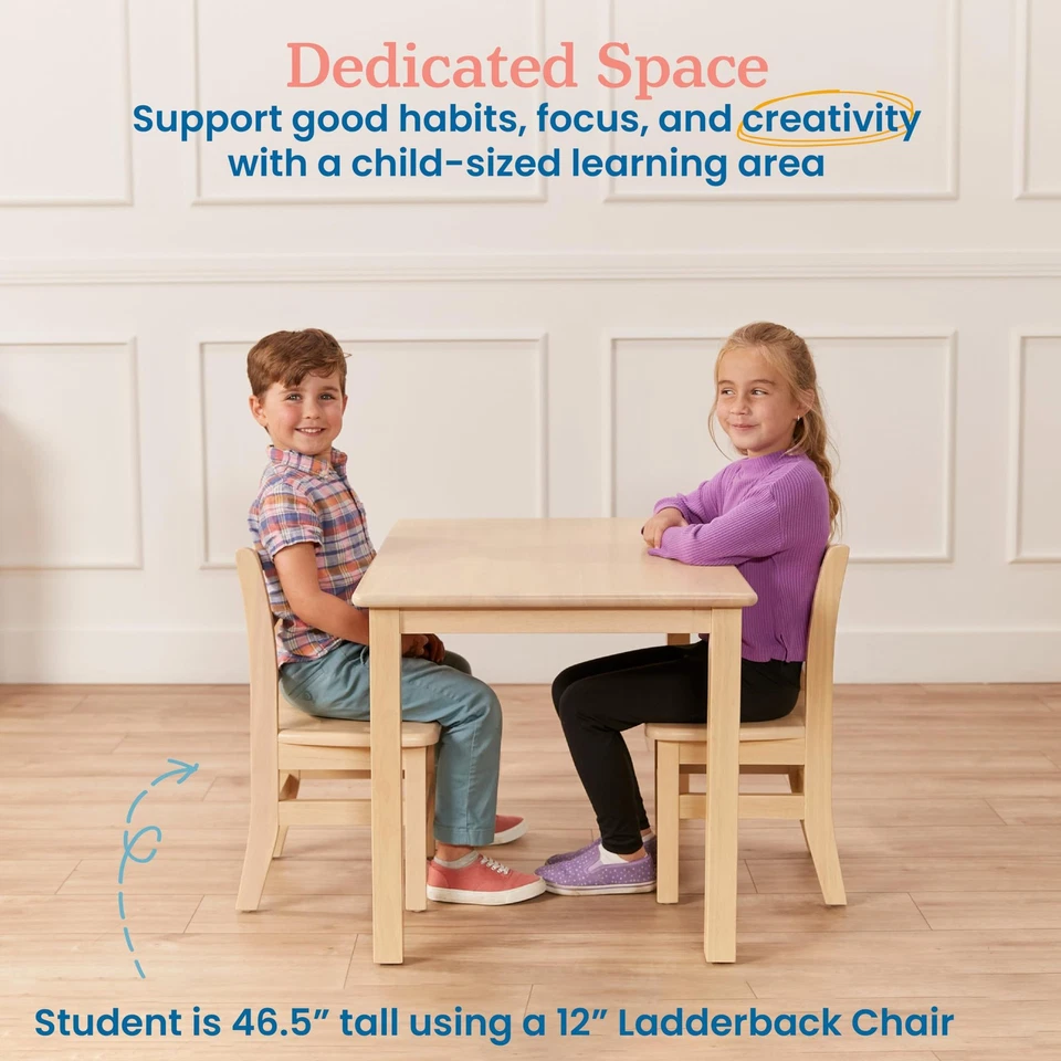 24in x 36in Rectangular Hardwood Table with 22in Legs, Kids Furniture, Antiqu... - Image 3 of 4