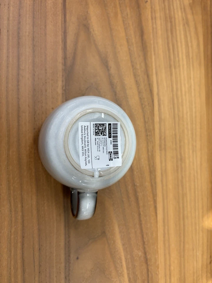 IKEA Gladelig Taza de café de gres Taza de té Hogar Cocina NUEVO gris con bordes en marrón Foto 4 de 4