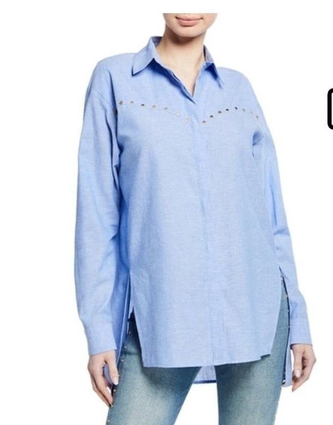 Damen Escada Shirt Blau Baumwolle 38
