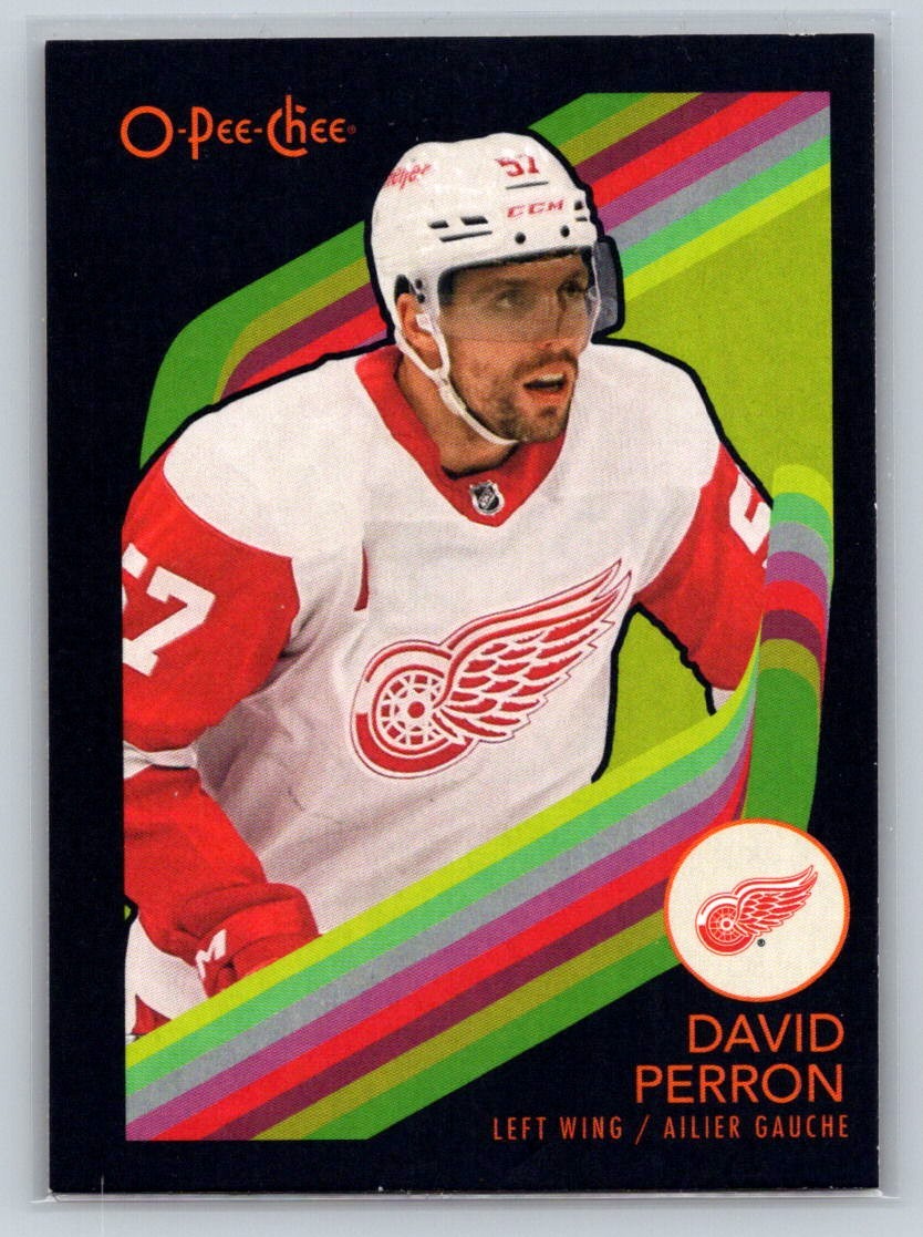 2023-24 O-Pee-Chee Retro Black Border David Perron 019/100 Detroit Red Wings