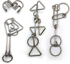 Zooshine 4 Sets Advanced Metal Brain Puzzles Teasers Higher Level Challenge... 