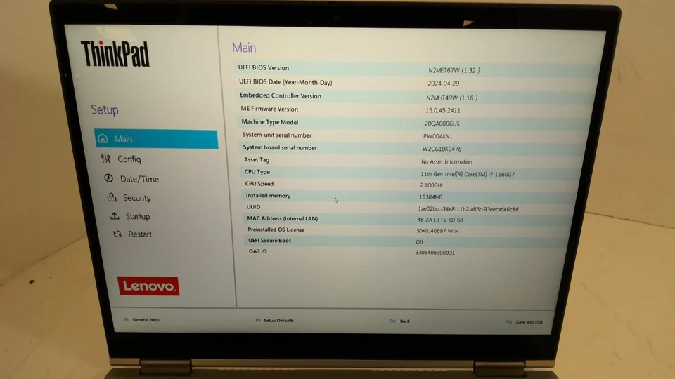 Lenovo ThinkPad X1 Titanium Gen 1 i7-1160G7 16gb 1tb Win11 2n1 Warranty PW00AKN1 - Image 2 of 4