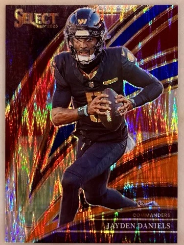 2025 Panini Select Football Blue and Orange Shock Jayden Daniels #289