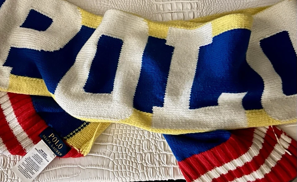 Polo Ralph Lauren Hi Tech Polo Bufanda Amarillo Azul Blanco Rojo Foto 2 de 4