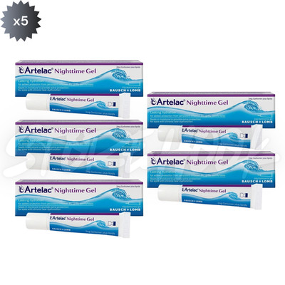 5x Artelac Nightime Gel Eye Lube Prevents Dryness Moisturizing Protective 10g