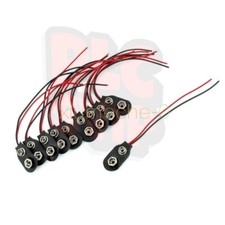 10Pcs NEW Snap on 9V Battery Holder Clip Connector Hard Shell 10CM Cable Lead