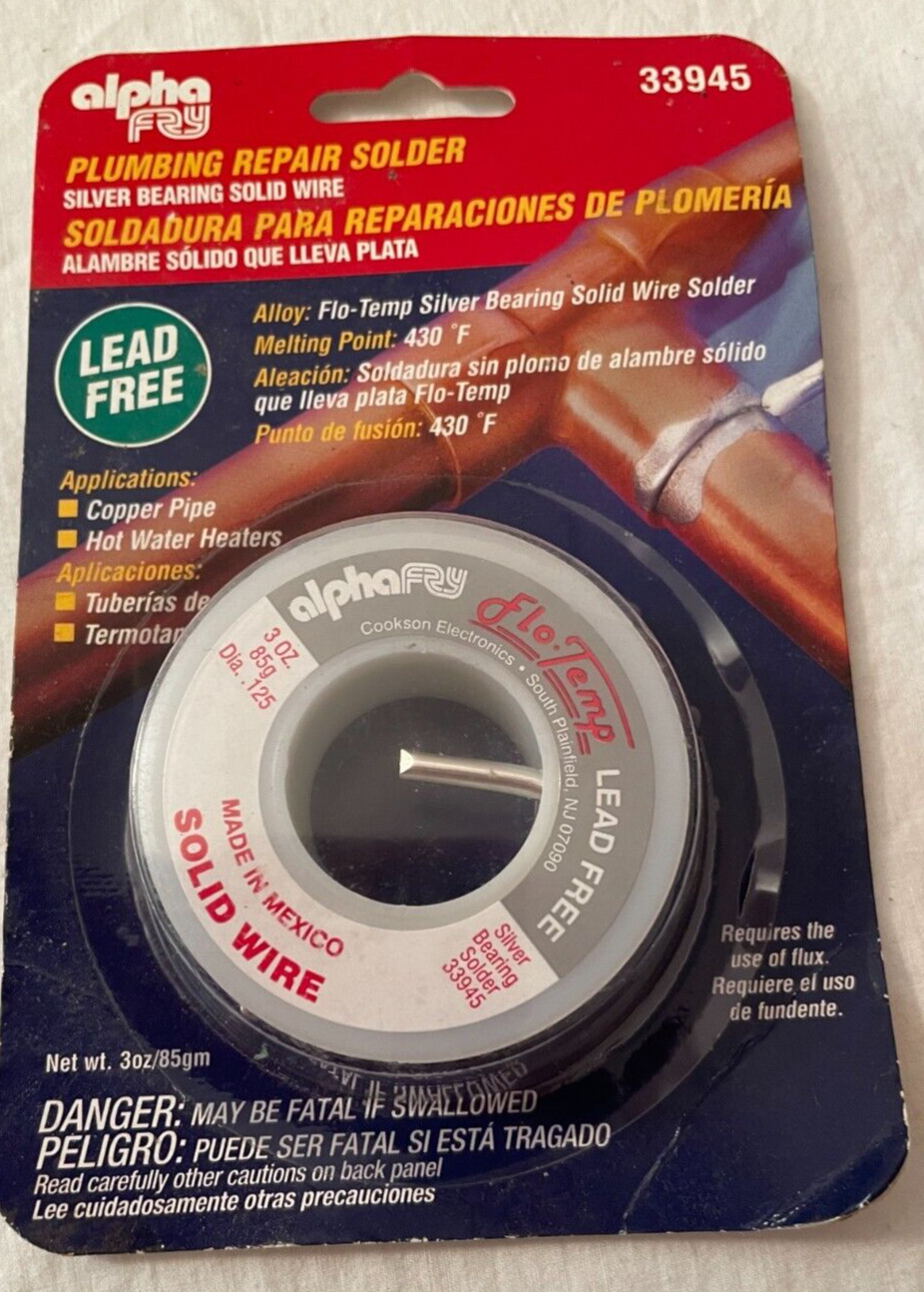Alpha-Fry Plumbing Repair Solder 33945 Lead Free 3 oz