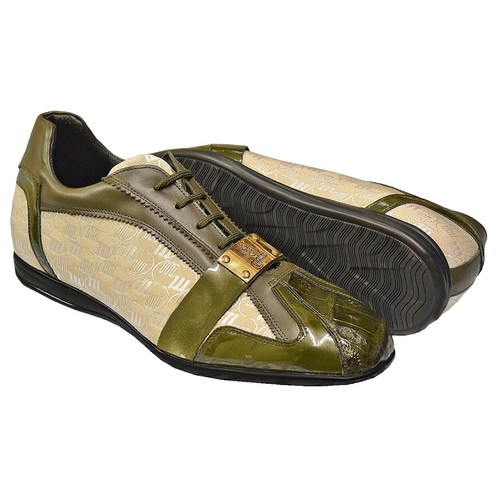 SIO Men\'s Animal Print Silver and Green Lace Up Square Toe Shoes Size 10.5 P8035 SIO Men main image 4