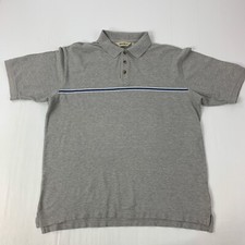 Eddie Bauer Mens Large Gray Short Sleeve Polo Shirt