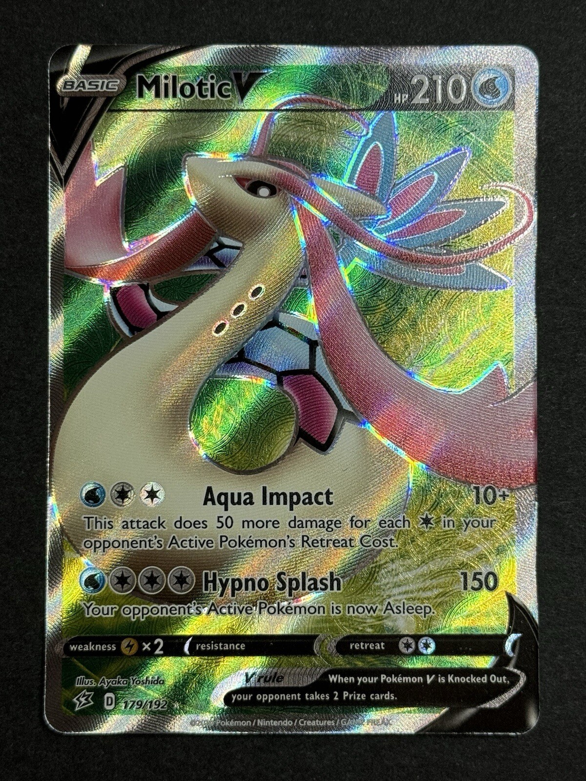Milotic V 179/192 Full Art Rebel Clash Ultra Rare Pokemon TCG NM/MINT